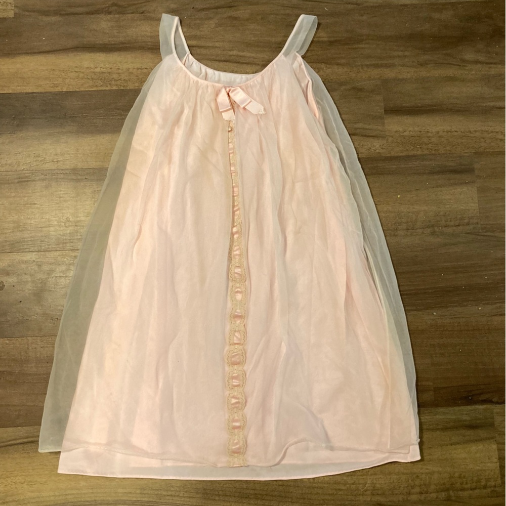 Vintage 1960s Pink Babydoll Mini Dress Slip
